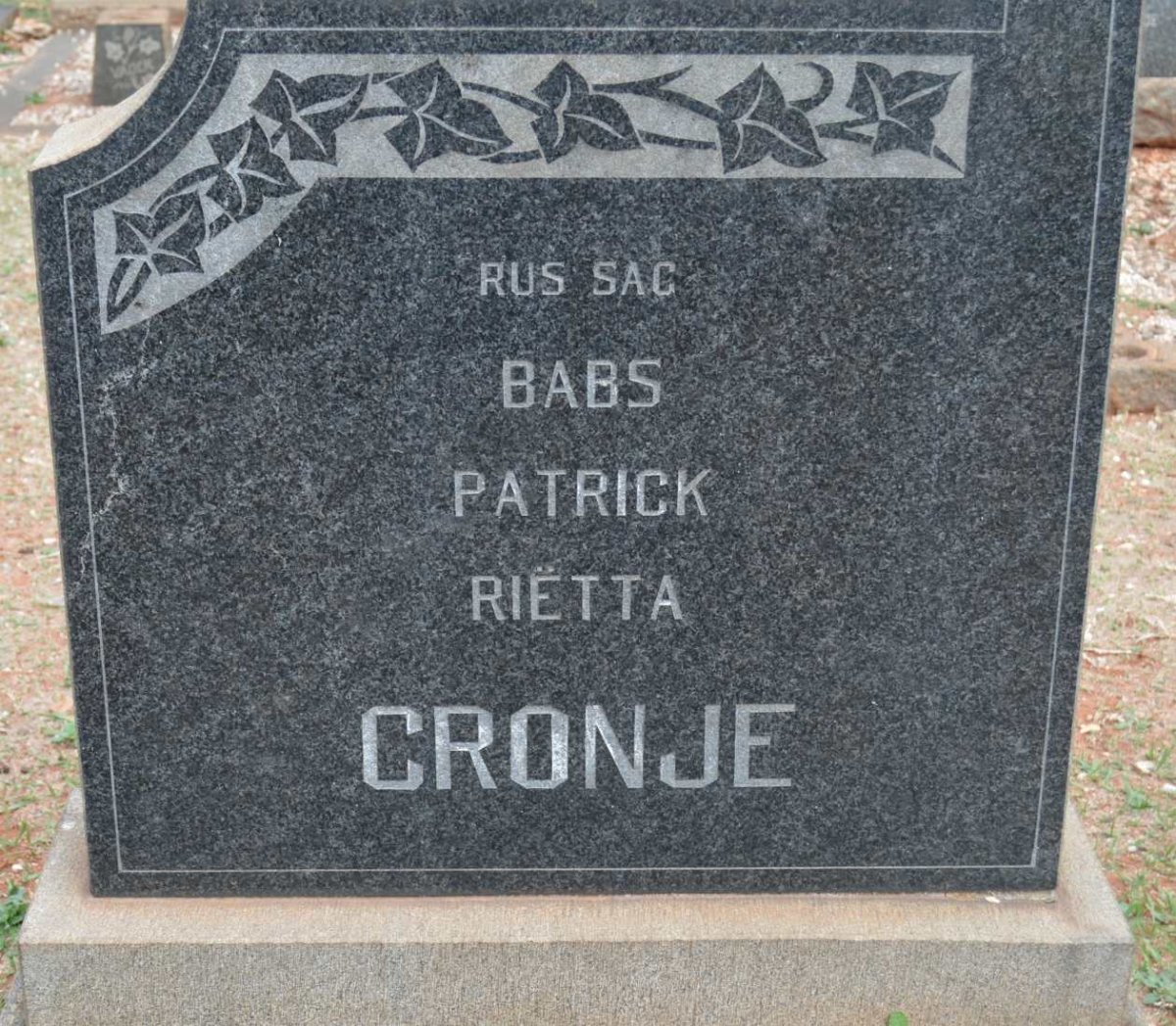 CRONJE Babs :: CRONJE Patrick :: CRONJE Riëtta