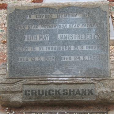 CRUICKSHANK James Frederick 1902-1965 &amp; Edith May 1899-1962
