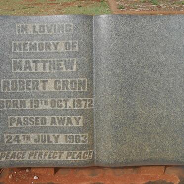 CRON Matthew Robert 1872-1963