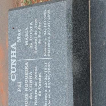 CUNHA Jose Nogueira, da 1931-2005 &amp; Maria DA COSTA 1930-2005
