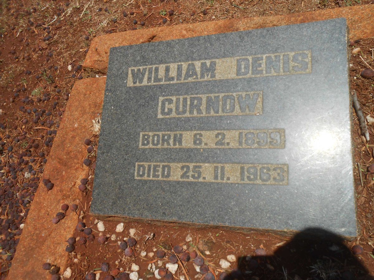 CURNOW William Denis 1899-1963