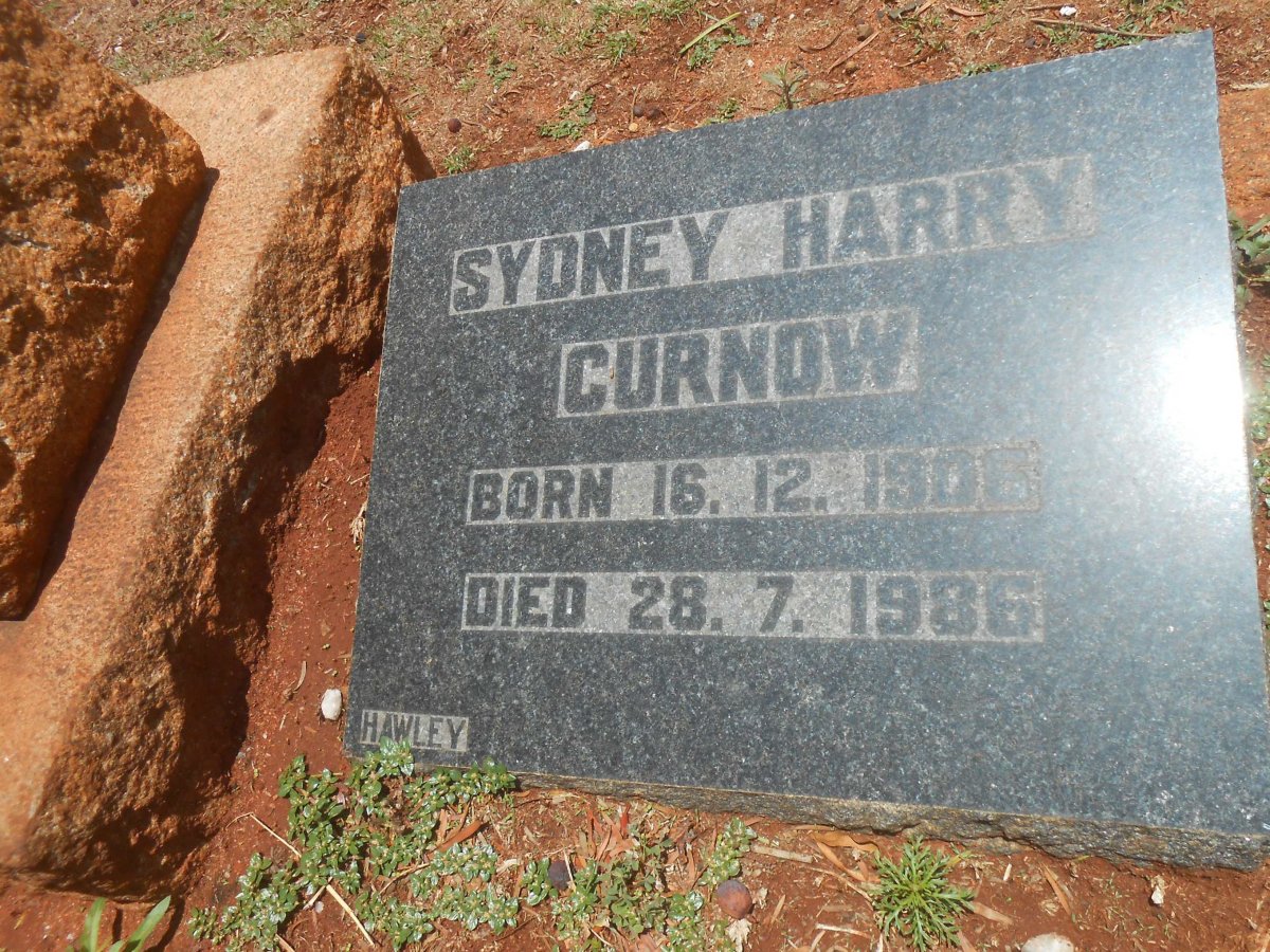 CURNOW Sydney Harry 1906-1986