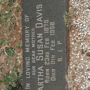 DAVIS Martha Susan 1879-1958