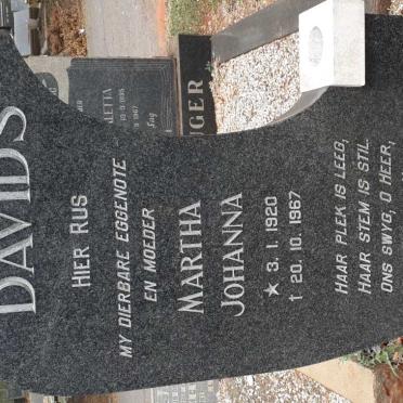 DAVIDS Martha Johanna 1920-1967