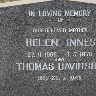 DAVIDSON Thomas -1945 &amp; Helen Innes 1905-1976
