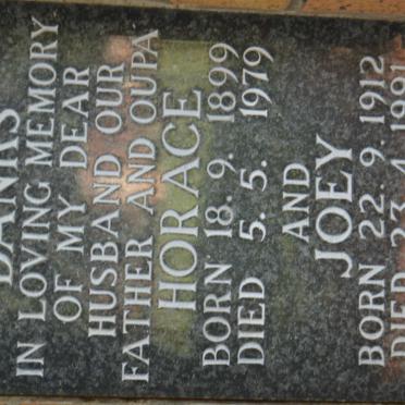 DANKS Horace 1899-1979 &amp; Joey 1912-1991