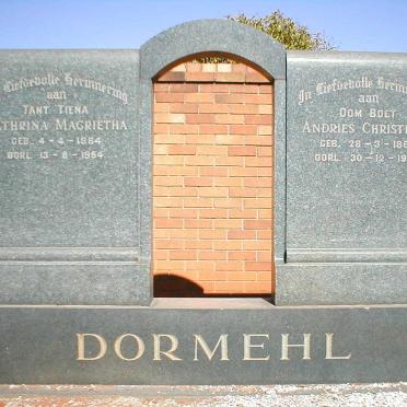 DORMEHL Andries Christiaan 1869-1954 &amp; Cathrina Magrietha 1884-1954