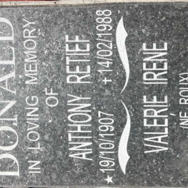 DONALD Anthony Retief 1907-1988 &amp; Valerie Irene ROUX 1907-2004