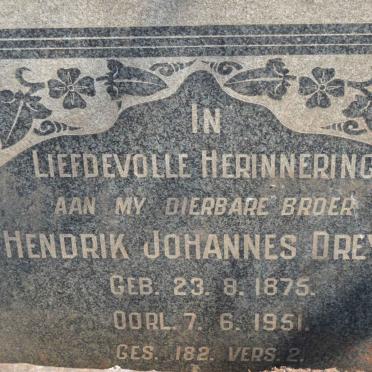 DREYER Hendrik Johannes 1875-1951