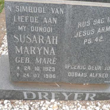 DREYER Susarah Maryna nee MARÉ 1923-1986