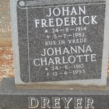 DREYER Johan Frederick 1914-1982 &amp; Johanna Charlotte 1915-1993