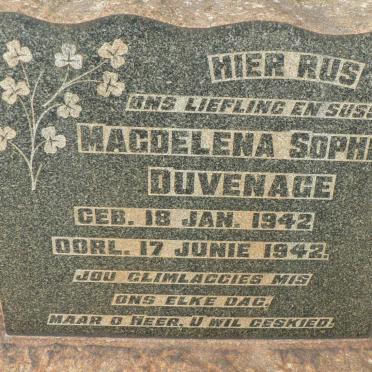 DUVENAGE Magdelena Sophia 1942-1942