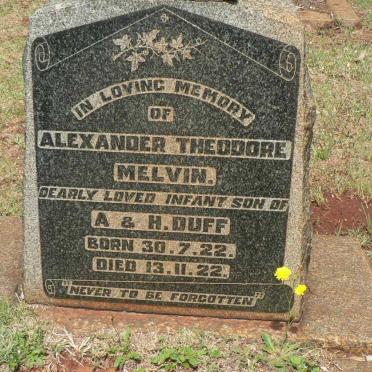 DUFF Alexander Theodore Melvin 1922-1922