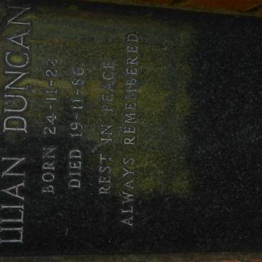 DUNCAN Lilian 192?-1986
