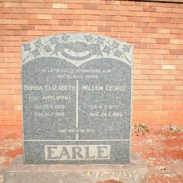 EARLE Willem George 1877-1965 &amp; Sophia Elizabeth APPELGRYN 1885-1954