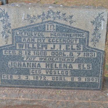 ELS Willem J.I. 1886-1931 &amp; Johanna Helena VOSLOO 1872-1943