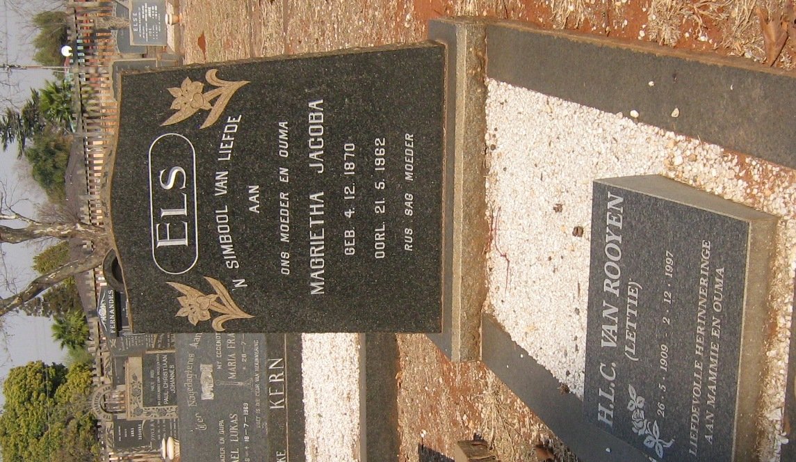 ELS Magrietha Jacoba 1870-1962 :: VAN ROOYEN H.L.C. 1909-1997