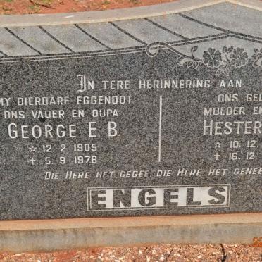ENGELS George E.B. 1905-1978 &amp; Hester E.M. 1909-1987