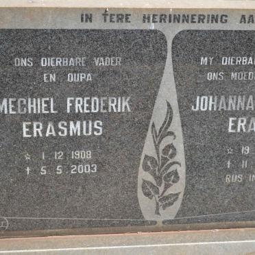 ERASMUS Mechiel Frederik 1908-2003 &amp; Johanna Francina 1912-1977
