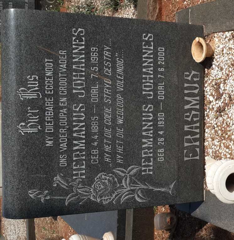 ERASMUS Hermanus Johannes 1885-1969 :: ERASMUS Hermanus Johannes 1930-2000