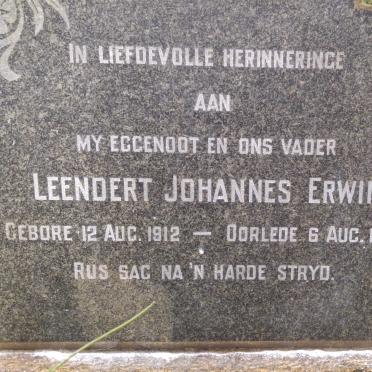 ERWIN Leendert Johannes 1912-1958