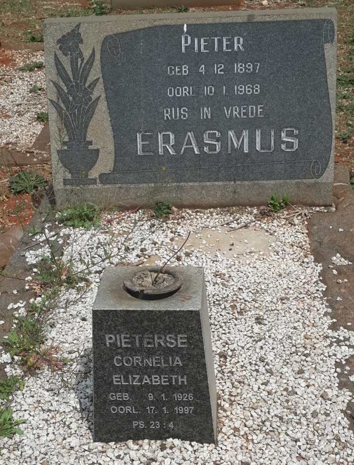 ERASMUS Pieter 1897-1968 :: PIETERSE Cornelia Elizabeth 1926-1997