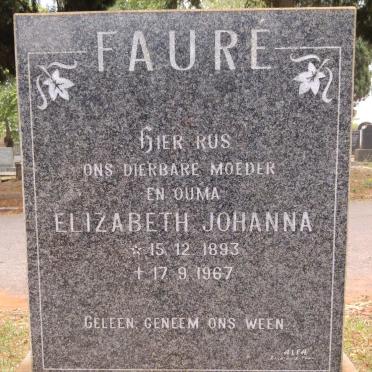 FAURÉ Elizabeth Johanna 1893-1967