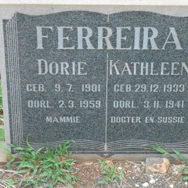 FERREIRA Dorie 1901-1959 :: FERREIRA Kathleen 1933-1941