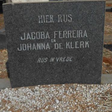 FERREIRA Jacoba :: DE KLERK Johanna