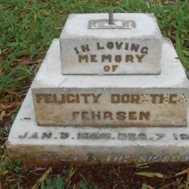 FEHRSEN Felicity Dorothea 1922-1931