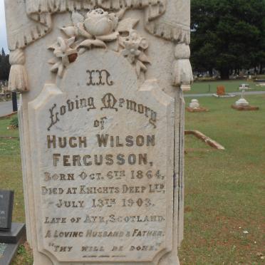 FERGUSSON Hugh Wilson 1864-1903 &amp; Elizabeth Wyllie 1956-1964