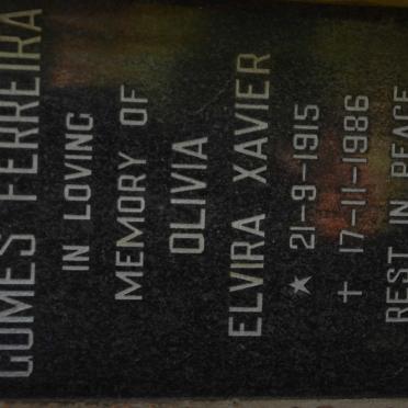 FERREIRA Olivia Elvira Xavier, GOMES 1915-1986