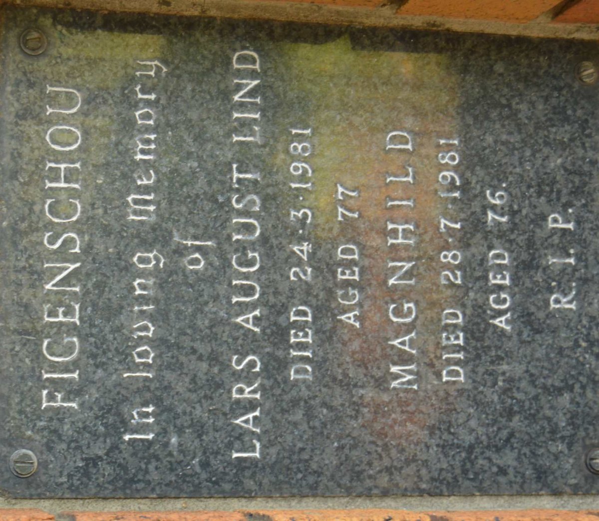 FIGENSCHOU Lars August Lind -1981 &amp; Magnhild -1981