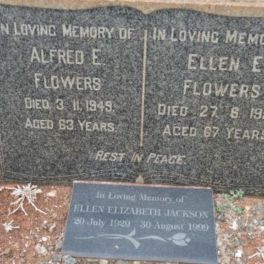 FLOWERS Alfred E. -1949 &amp; Ellen E. -1956 :: JACKSON Ellen Elizabeth 1929-1999