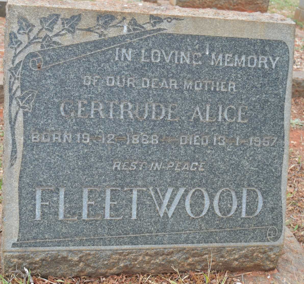 FLEETWOOD Gertrude Alice 1888-1957
