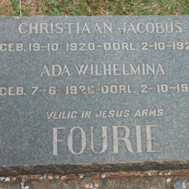 FOURIE Christiaan Jacobus 1920-1928 :: FOURIE Ada Wilhelmina 1926-1928 