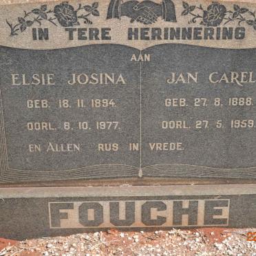 FOUCHÉ Jan Carel 1888-1959 &amp; Elsie Josina 1894-1977