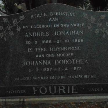 FOURIE Andries Jonathan 1885-1956 &amp; Johanna Dorothea 1887-1977