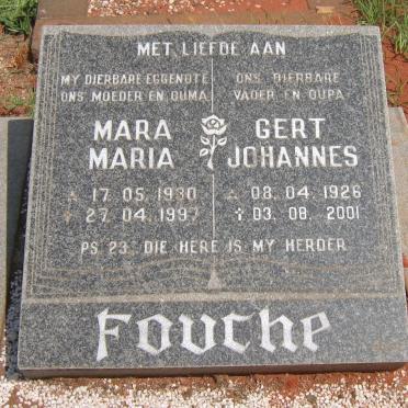 FOUCHE Gert Johannes 1926-2001 &amp; Mara Maria 1930-1997