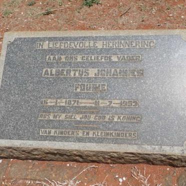 FOURIE Albertus Johannes 1871-1953
