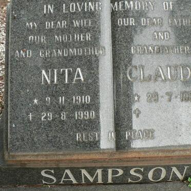 SAMPSON Claude 1912- &amp; Nita 1910-1990