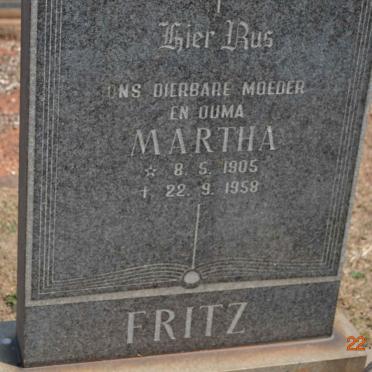 FRITZ Martha 1905-1958