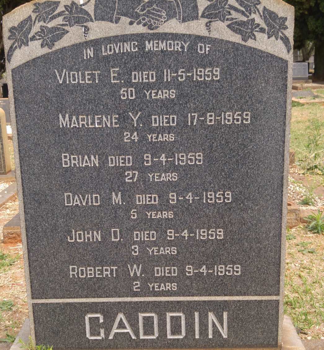 GADDIN Violet E. -1959 :: GADDIN Brian -1959 &amp; Marlene Y. -1959 :: 