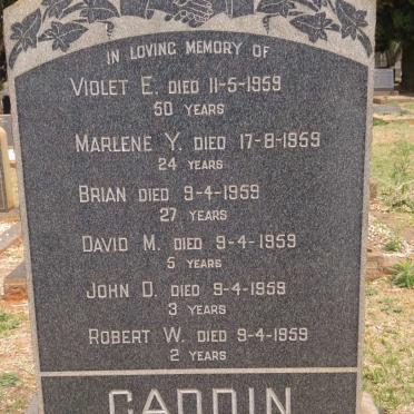 GADDIN Violet E. -1959 :: GADDIN Brian -1959 &amp; Marlene Y. -1959 :: 