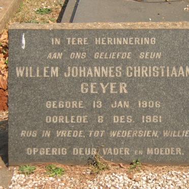 GEYER Willem Johannes Christiaan 1906-1961