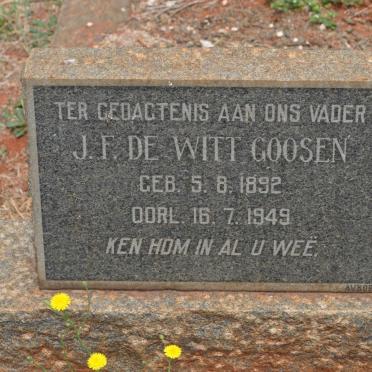 GOOSEN J.F. De Witt 1892-1949