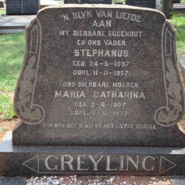 GREYLING Stephanus 1897-1957 &amp; Maria Catharina 1907-1973
