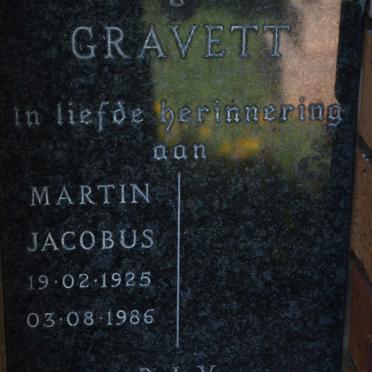 GRAVETT Martin Jacobus 1925-1986