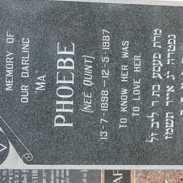 GRUSD Phoebe nee QUINT 1898-1987