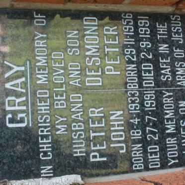 GRAY Peter John 1933-1991 :: GRAY Desmond Peter 1956-1991